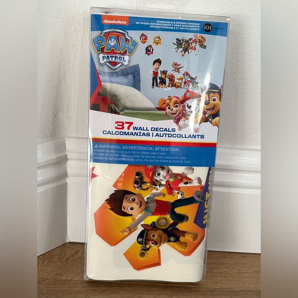 Paw Patrol 37 peel & stick removable & reusable wall decals. No sticky residue.